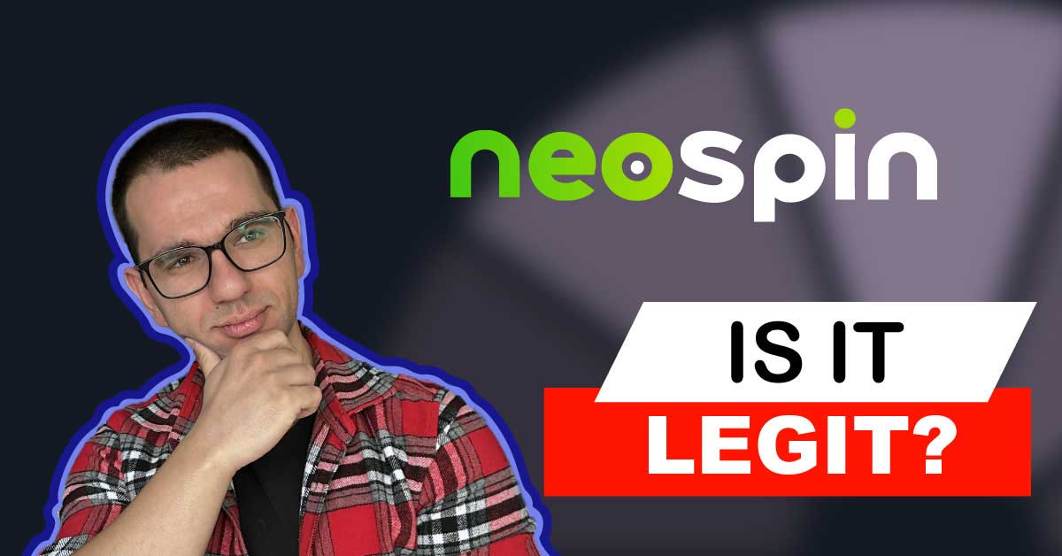 Neospin Casino website interface showing game lobby on desktop and mobile