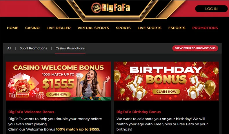 BigFaFa casino bonuses