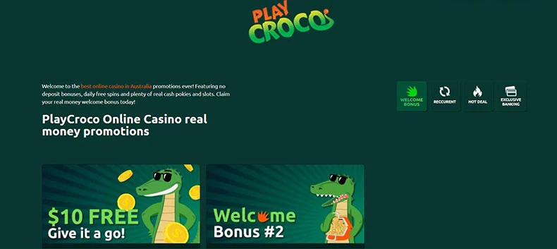 PlayCroco casino bonuses