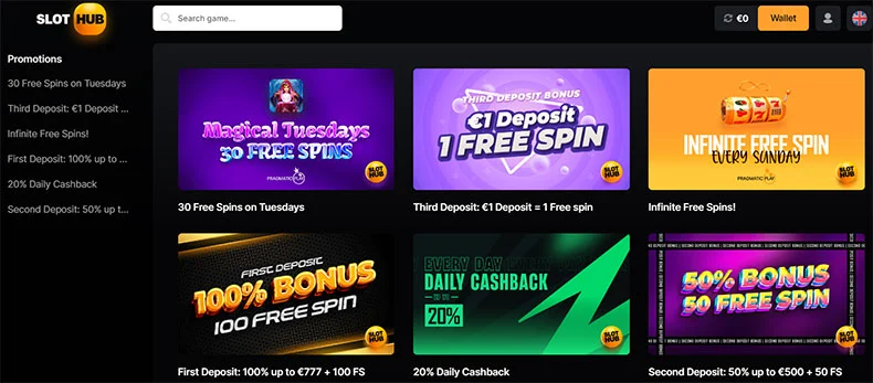 SlotHub casino promotions