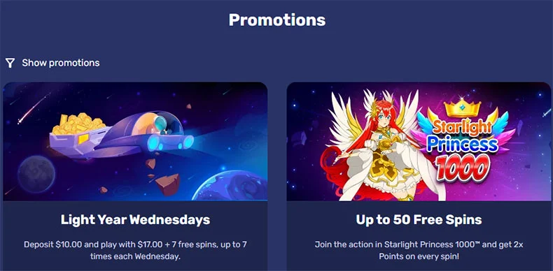 Galactic Wins casino promotions