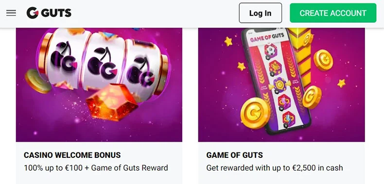 Guts Casino bonuses