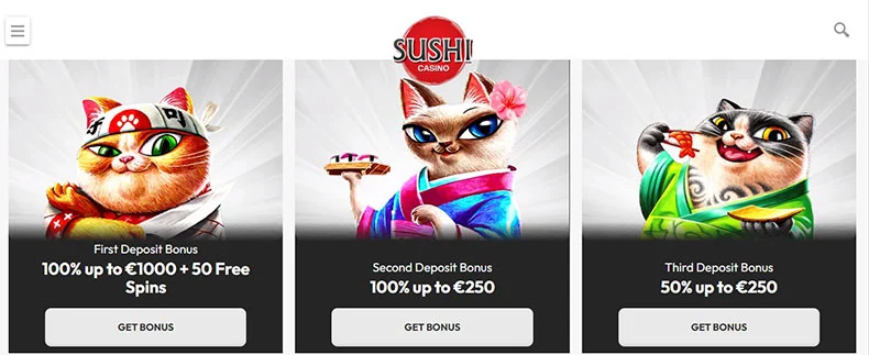 Sushi casino bonuses