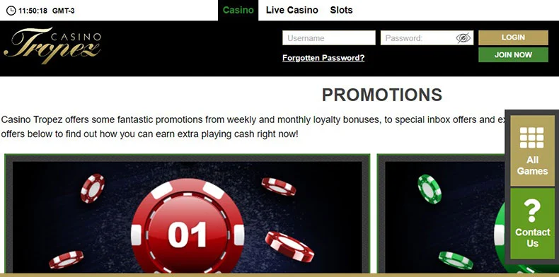 Casino Tropez bonuses