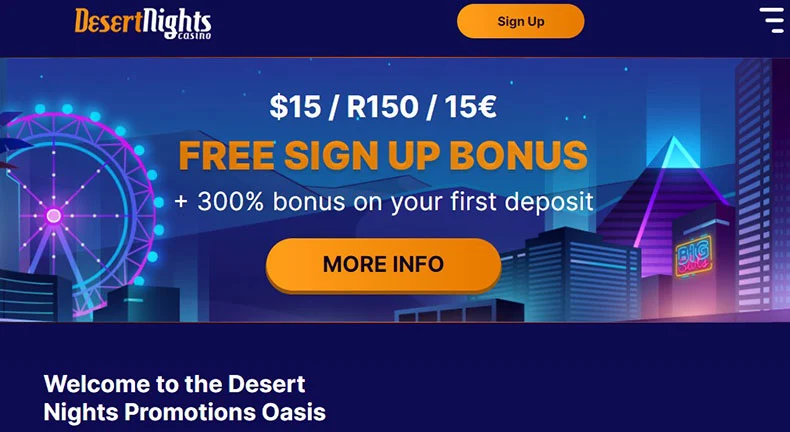 Desert Nights Casino bonuses