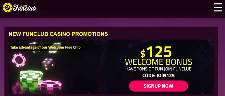 New Funclub Casino bonuses
