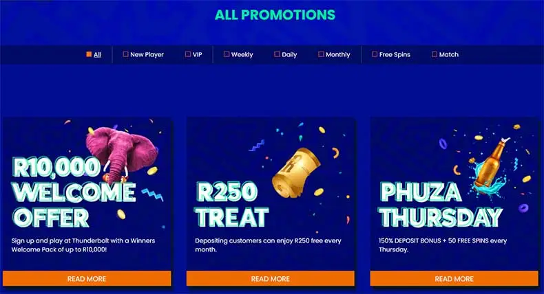 Thunderbolt casino promotions