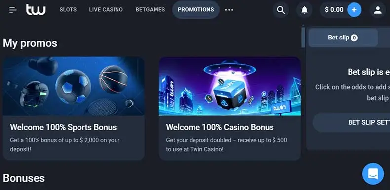 Twin Casino bonuses
