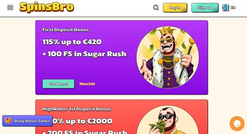 SpinsBro Casino bonuses