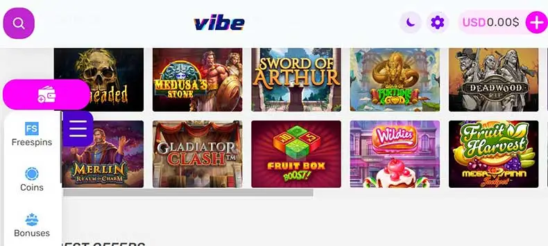 Vibe Casino bonuses