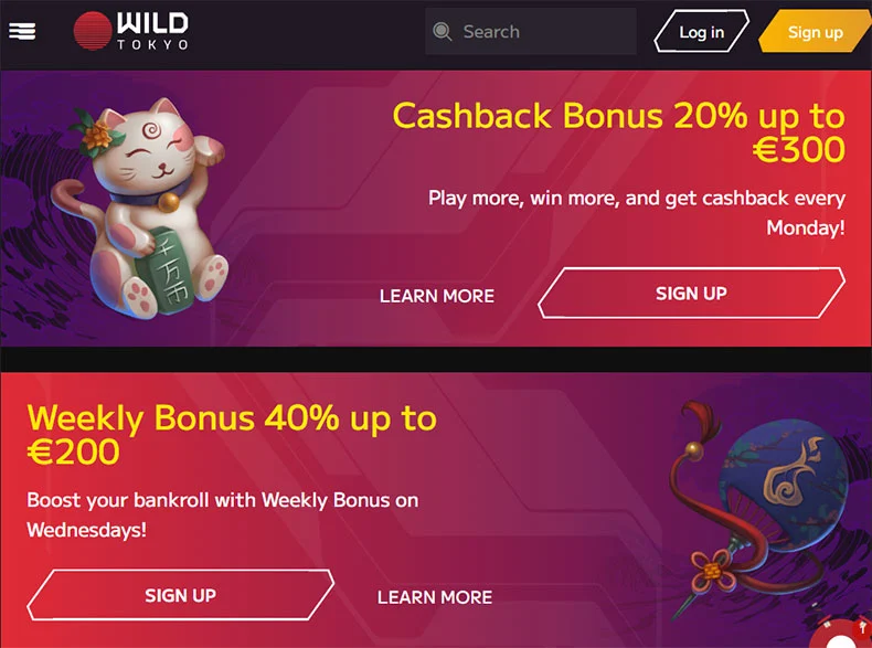 Wild Tokyo casino promotions