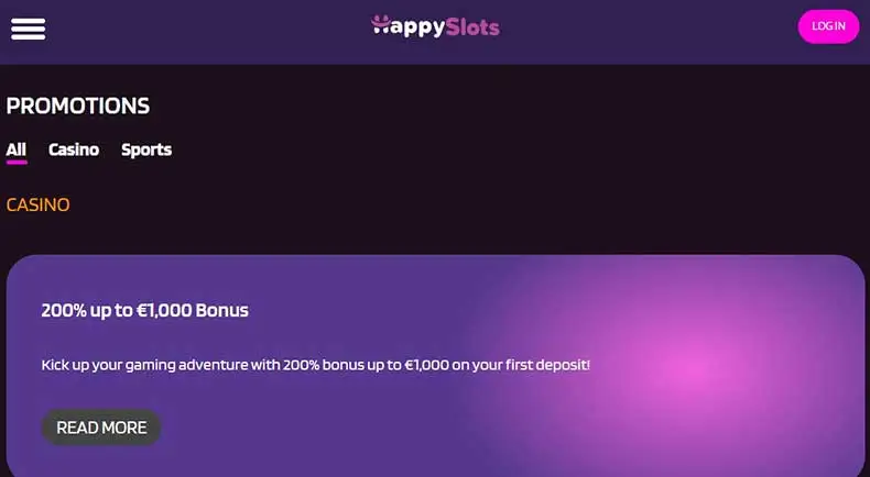 HappySlots Casino bonuses