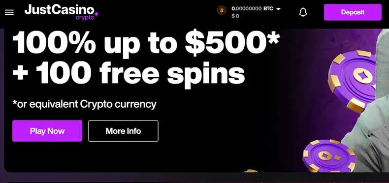 JustCasino.io bonuses