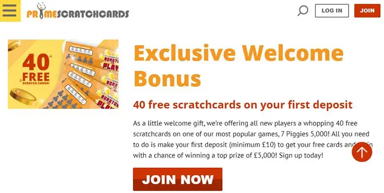 Prime Scratch Cards casino bonuses