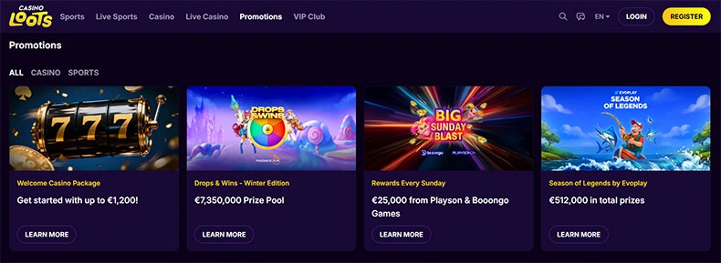 CasinoLoots casino promotions