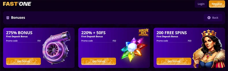 FastOne casino promotions