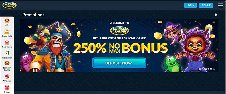 The Virtual Casino bonuses