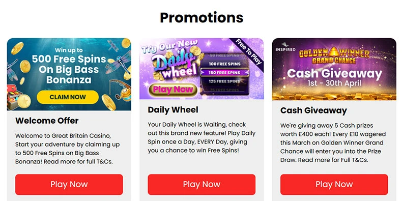 Great Britain Casino promotions