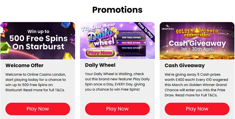 Online Casino London promotions Online Casino London promotions