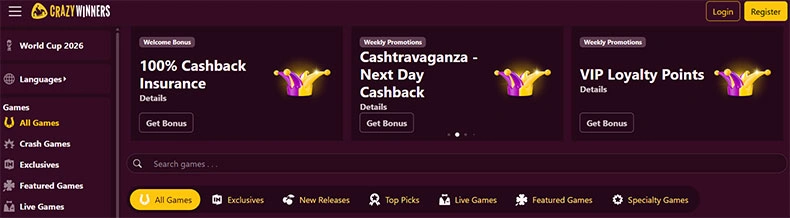 Crazy Winners casino review