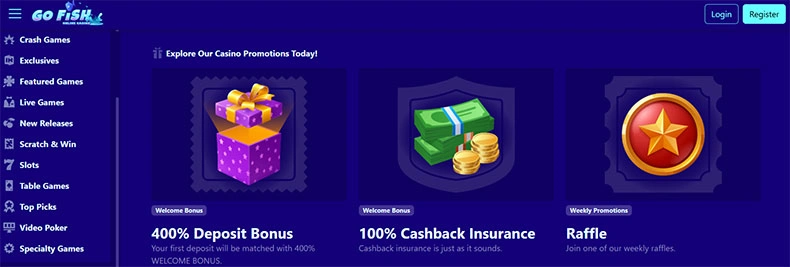 Go Fish casino promotions