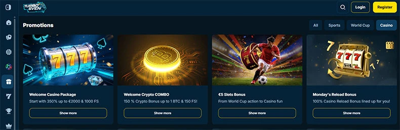 TurboSven casino promotions