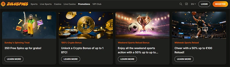 ZuluSpins casino bonuses